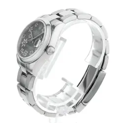 ROLEX DATEJUST 178240 GRAY FLORAL DIAL 30MM STAINLESS STEEL USED