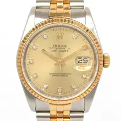 ROLEX DATEJUST 16233G AUTO 36MM SS/YG DIAMOND USED 1989-90 CERTIFIED