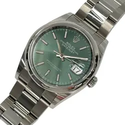ROLEX DATEJUST 36MM STAINLESS STEEL MEN’S WATCH GREEN DIAL 100M WATERPROOF