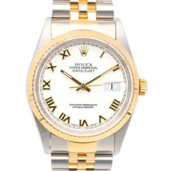 ROLEX DATEJUST 16233 MEN'S SS & 18K YG GOLD SILVER DIAL AUTOM. 1994/95
