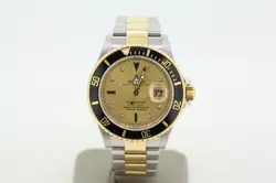 2008 ROLEX SUBMARINER 16613T CHAMPAGNE SERTI DIAL 18K/STEEL MEN'S WRISTWATCH