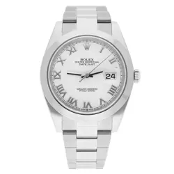 ROLEX DATEJUST 41 126300 STEEL WHITE ROMAN DIAL OYSTER BAND WATCH
