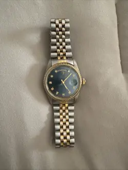 ROLEX DATEJUST 16233 TWO-TONE 36MM BLUE DIAL MEN’S WATCH – NEEDS CLEANING