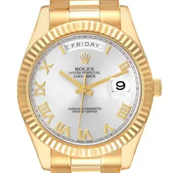 ROLEX PRESIDENT DAY-DATE II 41 YELLOW GOLD MENS WATCH 218238 BOX CARD
