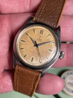 Amazing Gents 1950. Rolex Cased Tudor Ref 7909 390. With B.N.G.E Pattern Dial.