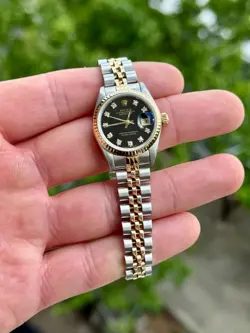 1986 ROLEX DATEJUST 69173 BLACK DIAMOND DIAL 26MM - NO BOX NO PAPERS