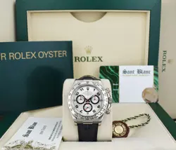ROLEX 18KT WHITE GOLD DAYTONA SILVER DIAL - BLACK ALLIGATOR 116519 SANT BLANC