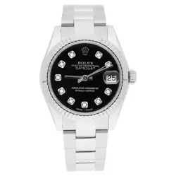 ROLEX DATEJUST 31MM 178274 BLACK DIAMOND DIAL OYSTER WATCH