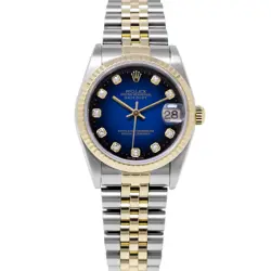 ROLEX DATEJUST 31 68273 GOLD & STEEL WATCH - BLUE VIGNETTE DIAMOND, JUBILEE -...