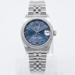 ROLEX DATEJUST 31 68274 STEEL & WHITE GOLD WRISTWATCH - BLUE CONCENTRIC ARABI...