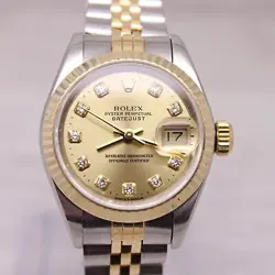 VINTAGE 1989 ROLEX DATEJUST 69173 LADIES 26MM STEEL 18K AUTOMATIC WATCH JUBILEE