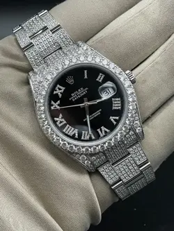 ROLEX 116300 CUSTOM DIAMOND DATEJUST 41MM W/ CARD STAINLESS STEEL 2016