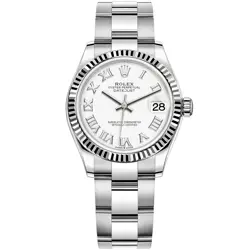 ROLEX DATEJUST 31 STEEL & WHITE GOLD 278274 WHITE ROMAN, OYSTER