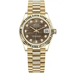 ROLEX DATEJUST 31 278278 GOLD PRESIDENT - BLACK MOTHER OF PEARL DIAMOND