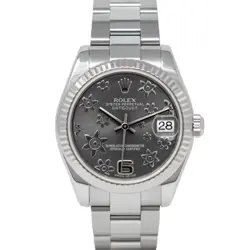 ROLEX DATEJUST 31 STEEL & WHITE GOLD 178274 SILVER FLORAL, OYSTER - PRE-OWNED