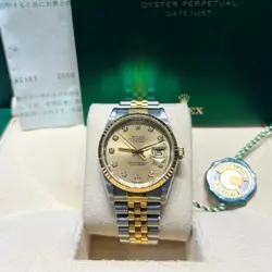 ROLEX 16233 DATEJUST 36MM TWO-TONE CHAMPAGNE DIAMOND DIAL JUBILEE-2004