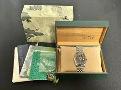 ROLEX OYSTER PERPETUAL DATEJUST 16200 ANTIQUE BLACK DIAL HAND WINDING WRISTWATCH