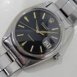 MENS ROLEX OYSTERDATE PRECISION REF 6694 34MM MANUAL WIND 1960S VINTAGE RJC187S