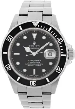 ROLEX SUBMARINER 16610 STAINLESS STEEL BLACK DIAL 40MM AUTOMATIC WATCH