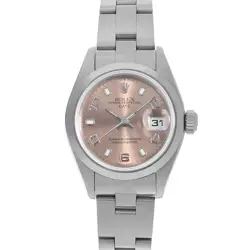 ROLEX OYSTER PERPETUAL DATE 79160 PINK FLYING ARABIC P NUMBER SECOND HAND WOMEN