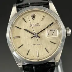 ROLEX OYSTER DATE 6694 MEN’S HAND-WIND SILVER 34MM VINTAGE USED