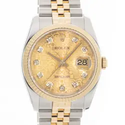 ROLEX DATEJUST 116233G CHAMPAGNE COMPUTER DIAL WARRANTY 2012 RANDOM SERIAL N...