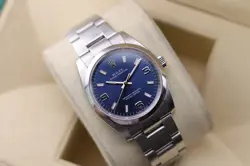 ROLEX OYSTER PERPETUAL 114200 AIR KING STAINLESS STEEL BLUE DIAL 34MM WATCH ONLY