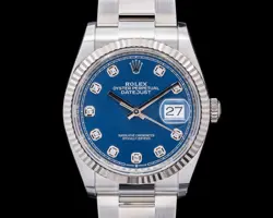 ROLEX DATEJUST 41 SS DIAMONDS BLUE DIAL