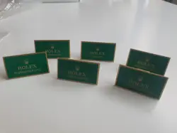 100% GENUINE OFFICINE ROLEX OEM BRASS DEALER WATCH PLAQUES & ORIGINAL PACKAGING