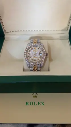 2 TONE YELLOW GOLD MOISSANITE ROLEX