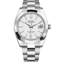 ROLEX DATEJUST 41 126300 WRISTWATCH - WHITE, OYSTER - UNWORN