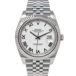 ROLEX DATEJUST 41 126334, STAINLESS STEEL & WHITE GOLD, WHITE ROMAN DIAL