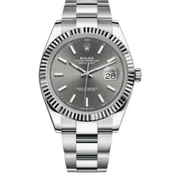 ROLEX DATEJUST 41 126334, STEEL & WHITE GOLD, SLATE INDEX DIAL