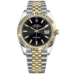 ROLEX DATEJUST 41 STEEL & GOLD 126333 WRISTWATCH - BLACK INDEX, JUBILEE - UNWORN