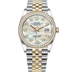 ROLEX DATEJUST 36 126283RBR MOTHER OF PEARL DIAMOND, JUBILEE BRACELET