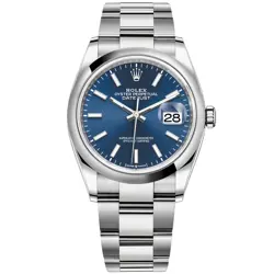 ROLEX DATEJUST 36 STAINLESS STEEL 126200 BRIGHT BLUE, OYSTER - PRE-OWNED