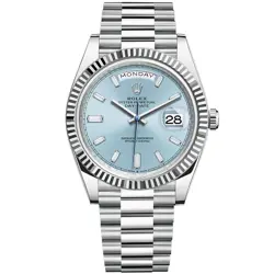 ROLEX DAY-DATE 40 228236 PLATINUM PRESIDENT WRISTWATCH - ICE BLUE DIAMOND