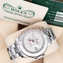 2007 ROLEX YACHT-MASTER 40MM PLATINUM BEZEL STEEL 16622 BOX PAPERS/SERVICE 2024