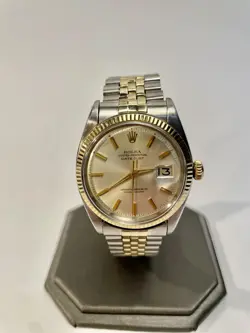ROLEX DATEJUST 1601 TWO TONE SILVER DIAL JUBILEE AUTOMATIC WATCH