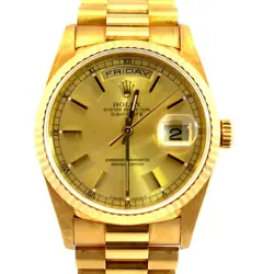 ROLEX 18K YELLOW GOLD DAY-DATE PRESIDENT  MINT REF 18238 J1082