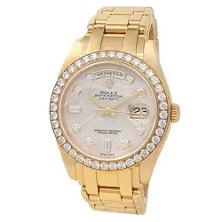 ROLEX DAY-DATE MASTERPIECE 18K YELLOW GOLD DIAMONDS METEORITE MEN'S WATCH 18948