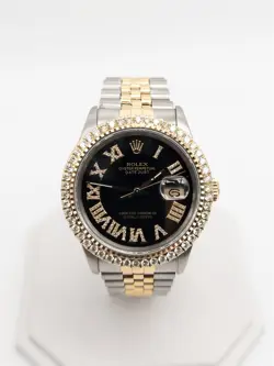 $15,000 ROLEX DATEJUST 16013 18K YELLOW GOLD SS 3CT VS H DIAMOND MENS WATCH WTY