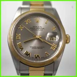 ROLEX 16203 DATEJUST 18K GOLD AND STEEL OYSTER TWO TONE BRACELET MENS WATCH