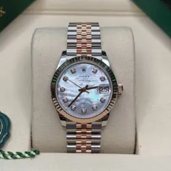 ROLEX DATEJUST 31 NEW 2025 MOTHER OF PEARL DIAMOND TWO TONE ROSE GOLD JUBILEE