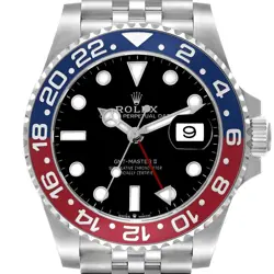 ROLEX GMT MASTER II BLUE RED PEPSI BEZEL STEEL MENS WATCH 126710 UNWORN