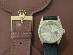 1968 ROLEX 18078 PRESIDENT DAY DATE 18K GOLD 36MM BARK BEZEL