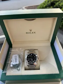ROLEX AIR-KING 116900 SILVER OYSTER BRACELET BOX/ CARD / ORIGINAL RECEIPT MINT