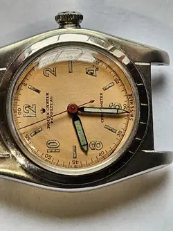 Rolex Bubleback Ref 2940 Original Dial  Salmon Color All Stainless Steel Case...