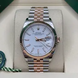 ROLEX DATEJUST 36 NEW 2025 WHITE INDEX DIAL TWO TONE YELLOW GOLD FLUTED JUBILEE