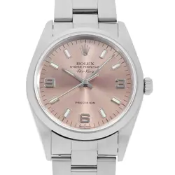 ROLEX AIR KING 14000M PINK 369 WHITE BAR F NUMBER SECOND HAND MENS